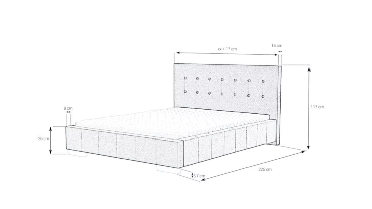 Gepolstertes Bett - ART80209